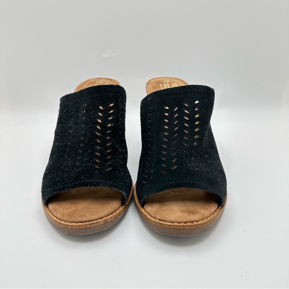 Toms Women Sandals High Heeled Slip On Open Toe Perforated Mules Black S… - Picture 4 of 12